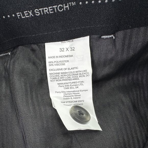 Perry Ellis Mens Slim Fit Non-Iron Stretch Heathered Dress Pants Gray 32x32 - Picture 4 of 4